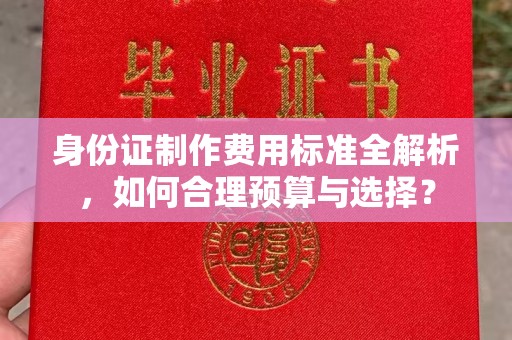 昌黎身份证制作费用标准全解析，如何合理预算与选择？